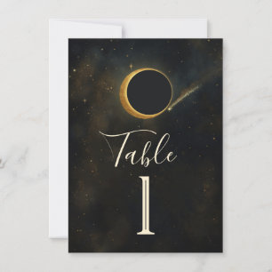 Golden Stardust Eclipse Celestial Wedding  Invitation