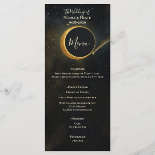 Golden Stardust Eclipse Celestial Wedding Menu