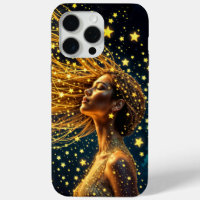 Golden stardust fashion beauty girl glow sky