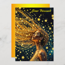 Golden stardust fashion beauty girl glow sky