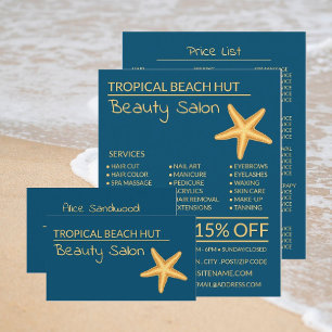 Golden Starfish, Beautician, Beauty Salon Business Card