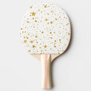 Golden Stars2 -Pure White- Ping Pong Paddle