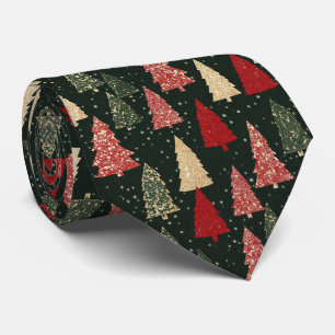 Golden Stars and Christmas Trees (2) Tie