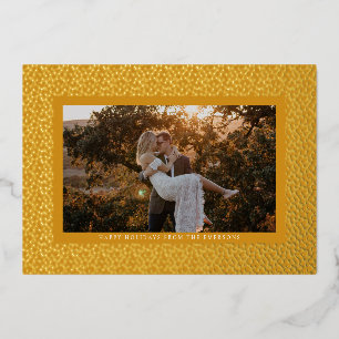 Golden Stars Boho Photo Gold Foil Holiday Card
