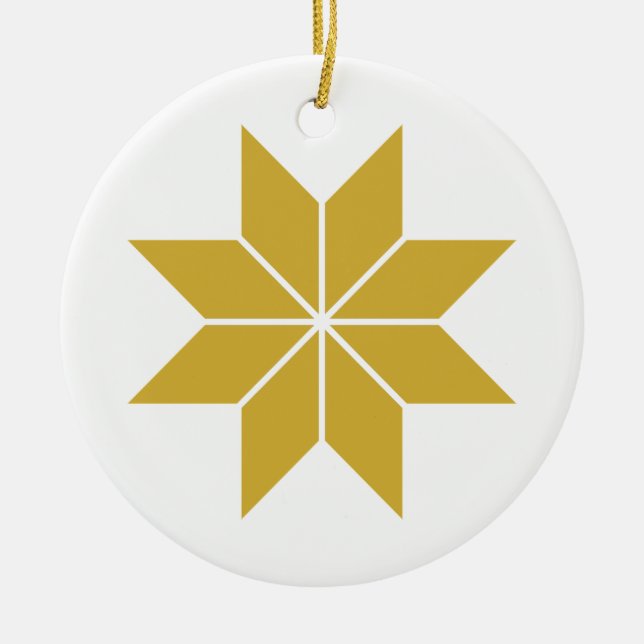 Golden Stars Ceramic Tree Decoration (Front)