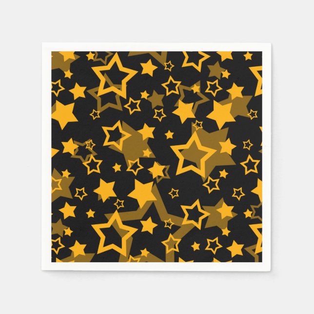 Golden Stars Glitter Pattern Design  Napkin (Front)