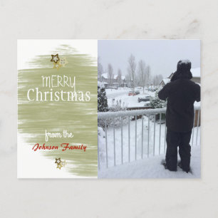 Golden Stars Holiday Photo Card