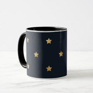 Golden Stars on Midnight Black Mug