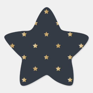 Golden stars on midnight black star sticker