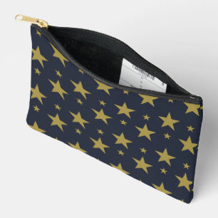 Golden Stars on Navy Blue – Elegant and Timeless Accessory Pouch