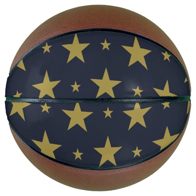 Golden Stars on Navy Blue – Elegant and Timeless Basketball (Front)