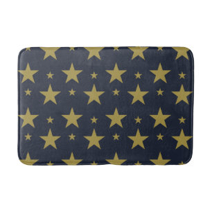 Golden Stars on Navy Blue – Elegant and Timeless Bath Mat
