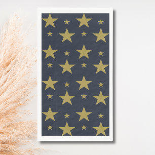 Golden Stars on Navy Blue – Elegant and Timeless Napkin
