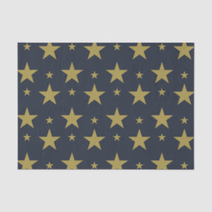 Golden Stars on Navy Blue – Elegant and Timeless Tissue Paper