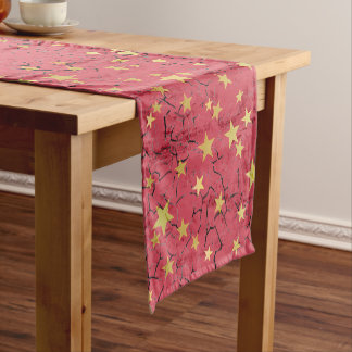 Golden Stars ⭐ on Red Table Runner