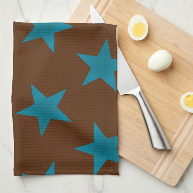 Golden Stars Pattern 16 Tea Towel (Quarter Fold)