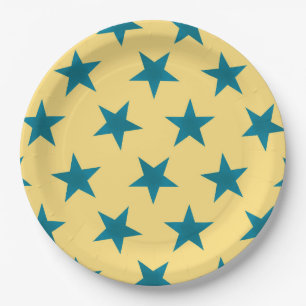 Golden Stars Pattern 18 Paper Plate