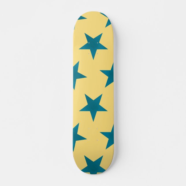 Golden Stars Pattern 18 Skateboard (Front)
