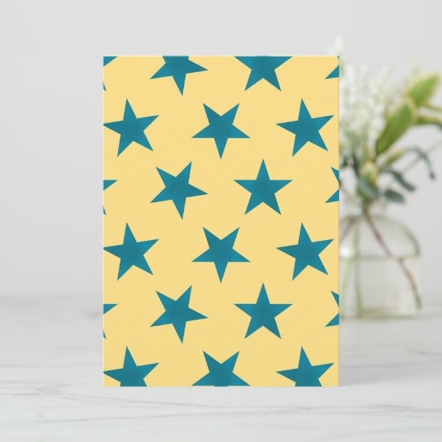 Golden Stars Pattern 18 Thank You Card (Standing Front)