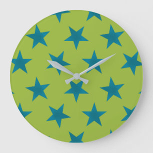 Golden Stars Pattern 20 Large Clock
