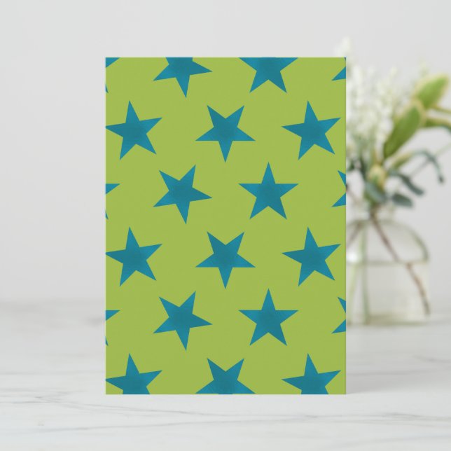 Golden Stars Pattern 20 Thank You Card (Standing Front)