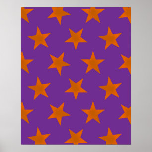 Golden Stars Pattern 3 Poster