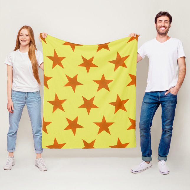 Golden Stars Pattern 4 Fleece Blanket (In Situ)
