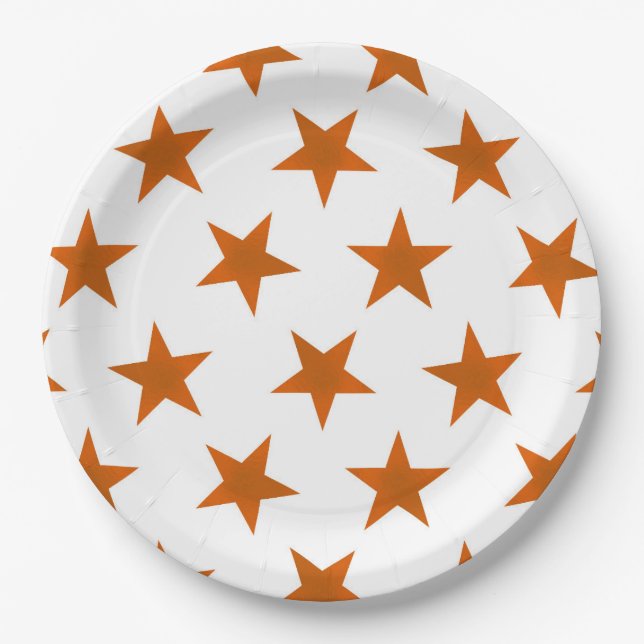 Golden Stars Pattern 6 Paper Plate (Front)