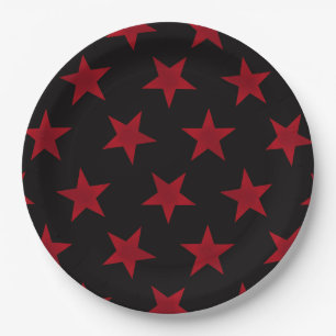 Golden Stars Pattern 8 Paper Plate