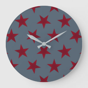 Golden Stars Pattern 9 Large Clock