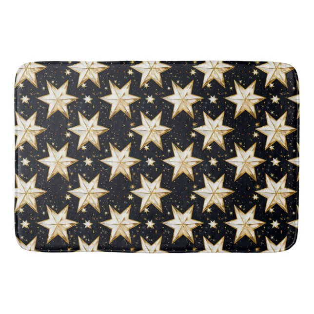 Golden stars pattern bath mat (Front)