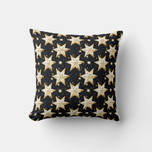 Golden stars pattern cushion