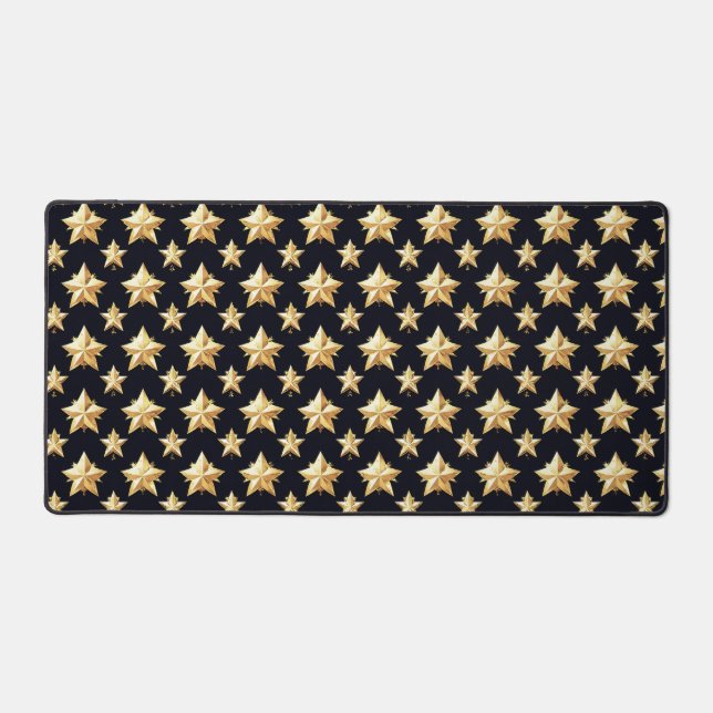 Golden stars pattern desk mat (Front)