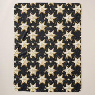 Golden stars pattern sherpa blanket