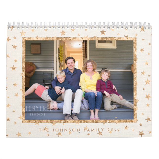 Golden Stars Photo Calendar Cream (Cover)