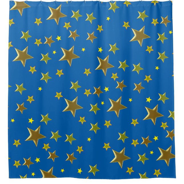 golden stars shower curtain (Front)