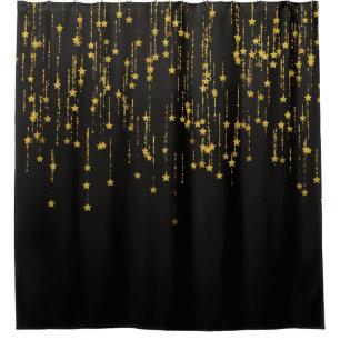 Golden Stars Shower Curtain