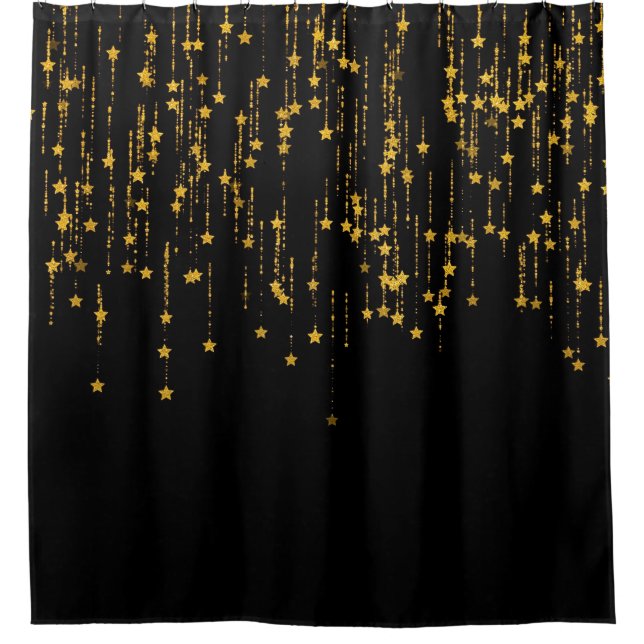 Golden Stars Shower Curtain (Front)