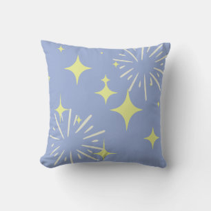 "Golden Stars & Sparkles on Cornflower Blue" Cushion
