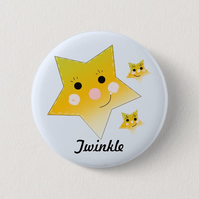 Golden Stars - Twinkle 6 Cm Round Badge (Front)