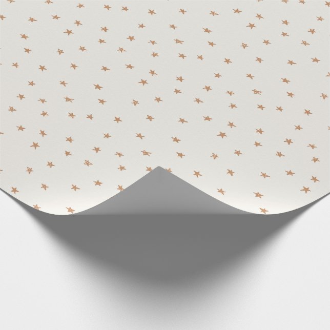 Golden Stars Wrapping Paper Christmas Wrap (Corner)