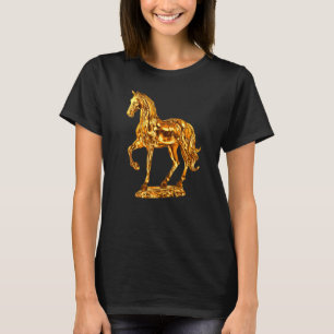 Golden Statue of Horse Sculpture 1 T-Shirt