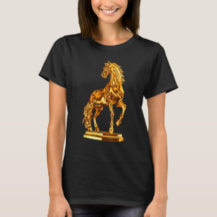 Golden Statue of Horse Sculpture 1 T-Shirt