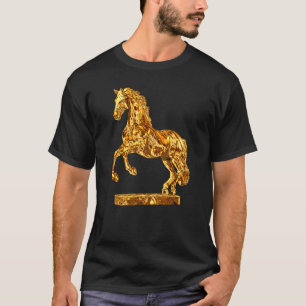 Golden Statue of Horse Sculpture 2 T-Shirt