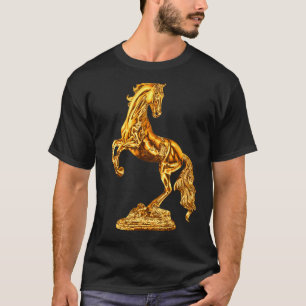 Golden Statue of Horse Sculpture T-Shirt