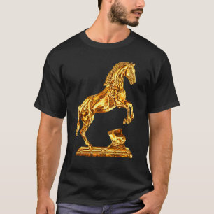 Golden Statue of Horse Sculpture T-Shirt