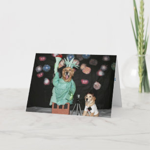 Golden Statue of Liberty for the 4th of July Card