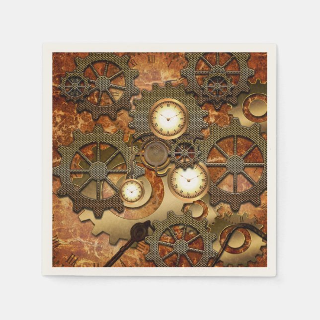 Golden steampunk napkin (Front)
