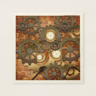 Golden steampunk napkin