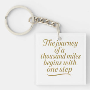 Golden Step Forward Key Ring
